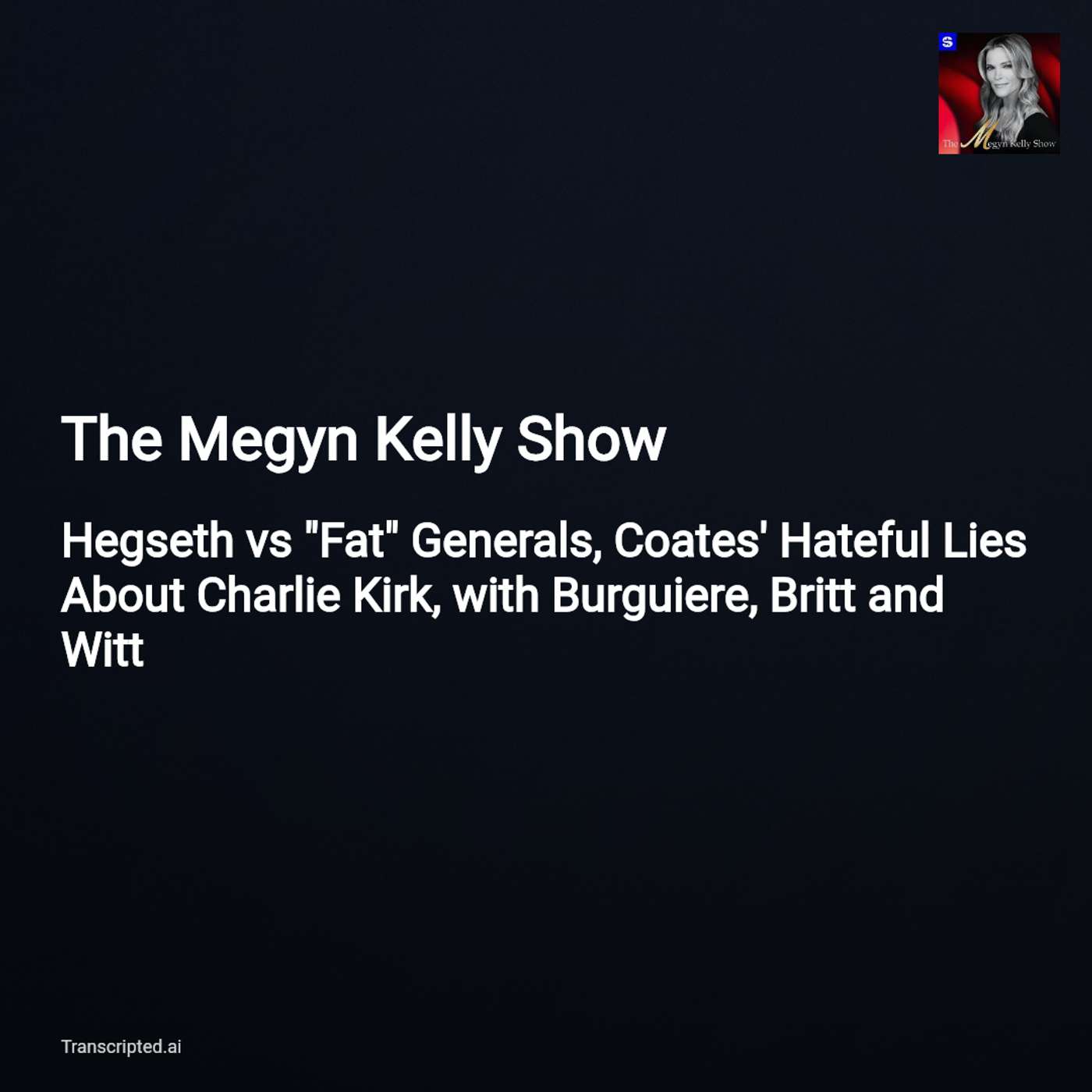 Standards, Truth, and Culture Wars — The Megyn Kelly Show (Condensed)